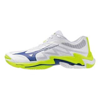【MIZUNO 美津濃】Wave Lightning Elite 男 排球鞋 彈跳 敏捷 白藍(V1GA260039)