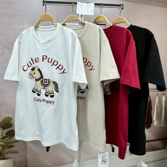 【SuperWands】童趣可愛小馬刺繡上衣