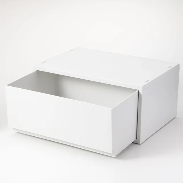 【MUJI 無印良品】PP資料盒/橫式/深型/白灰(2入組)