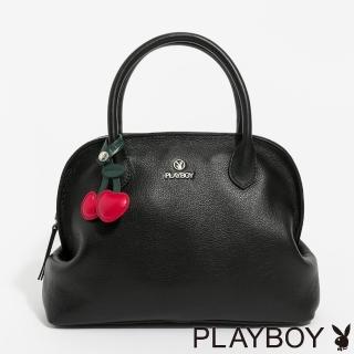 【PLAYBOY】手提包附長背帶 Midnight Cherry系列 - 黑色