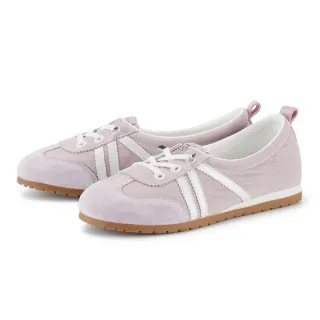 【CHOiCE】豬巴戈拼布設計免綁帶平底休閒鞋 粉色