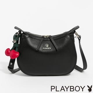 【PLAYBOY】肩背包附長背帶 Midnight Cherry系列 - 黑色