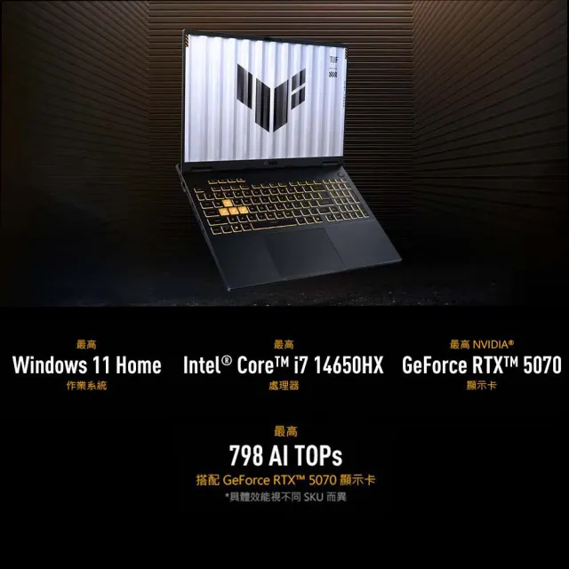 【ASUS 華碩】16吋i5 GeForce RTX5050電競筆電(FX608JHR-0031A14450HX/i5-14450HX/16G/512GB/W11)