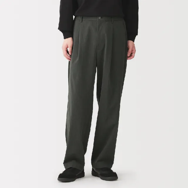 【MUJI 無印良品】男速乾打褶寬版褲(灰色/墨灰/黑色/灰棕)