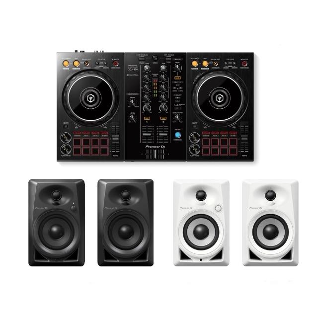 【Pioneer DJ】DDJ-FLX4 控制器+DM-40D-BT入門款主動式監聽喇叭-4吋藍牙款-二色(原廠公司貨)