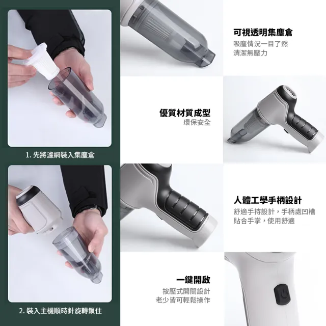 【SUiTU】Pro款大吸力車用吸塵器 無線手持 無刷電機(吹吸兩用 吸塵小鋼炮 ☆獨家加贈2顆濾芯)