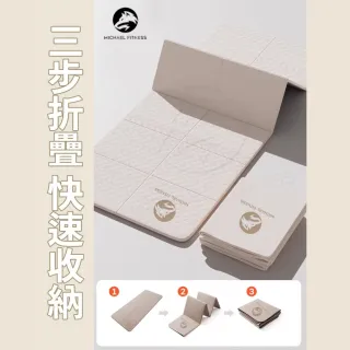 【Michael Fitness 麥克健身】摺疊瑜珈墊 183*80*0.8cm TPE摺疊瑜珈墊 瑜珈墊加厚 摺疊瑜伽墊 加大瑜珈墊