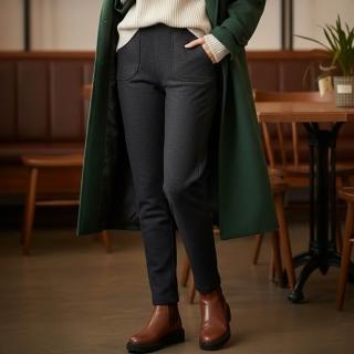 【YAKPAK】2件組-MIT厚刷毛棉絨絨禦寒蓄熱寬版氣質休閒褲
