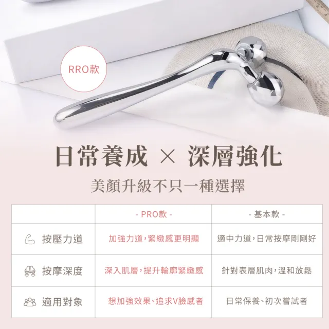 【Beroso 倍麗森】雙鑽滾輪V臉拉提按摩美容棒(臉部按摩器 小臉提拉美妍 按摩滾輪 T棒撥筋小臉滾輪)