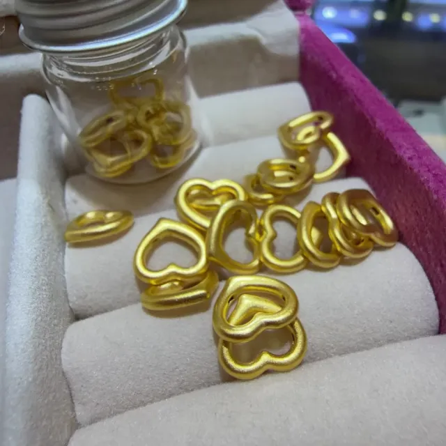 玉都珠寶 黃金愛心 0.08(2個)附瓶子