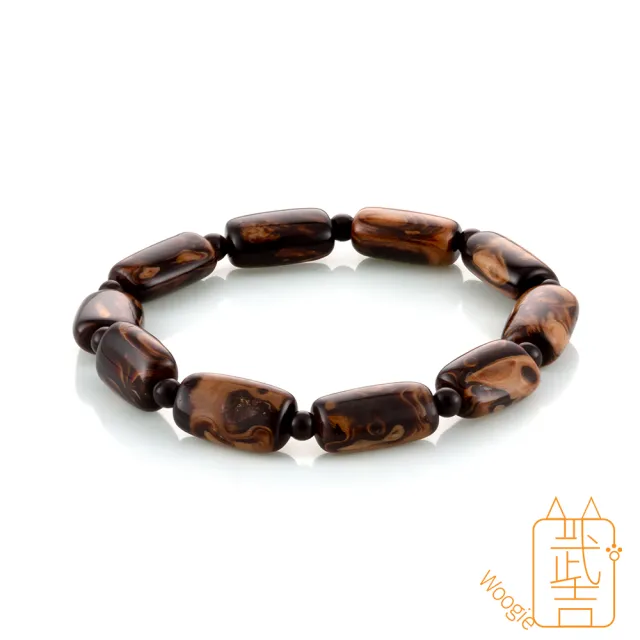 【Woogie武吉珠寶】精品天然黑珊瑚手鍊(金絲海柳9-10mm)