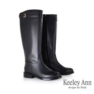 【Keeley Ann】小牛皮簡約長靴(黑色479617110)