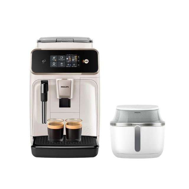 【Philips 飛利浦】2025新機上市 全自動義式咖啡機(EP1221/64)+星視界透視海星氣炸鍋7.2L(NA341/10)