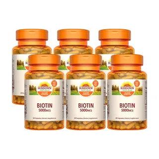 【Sundown 日落恩賜】生物素5000mcg+鈣膠囊6瓶組(共360粒)