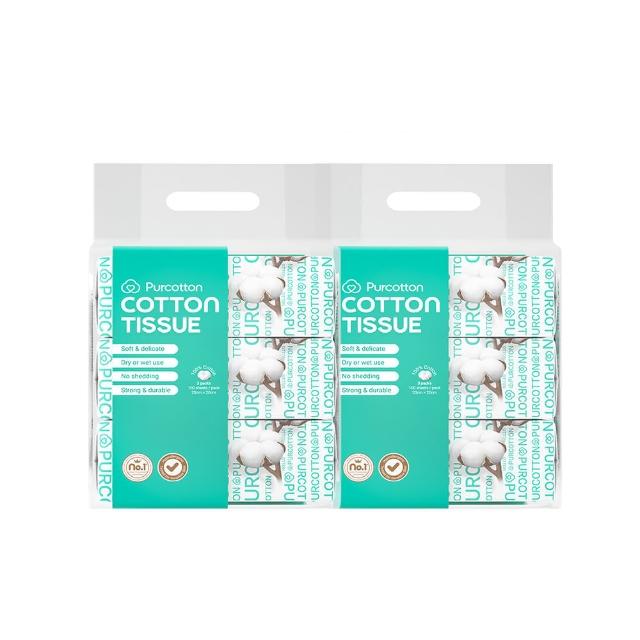【Purcotton】全棉時代 100%純棉乾濕兩用巾 100片*6包 20*20cm(100%美國棉)