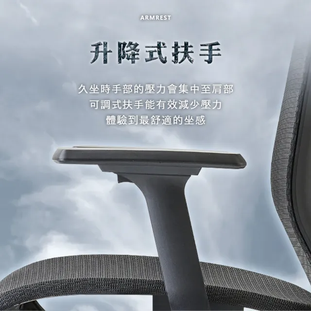 【C-FLY】洛斯高背全網人體工學電腦椅｜可調頭枕｜升降扶手｜逍遙後仰｜全網透氣（辦公椅/主管椅/電腦椅）