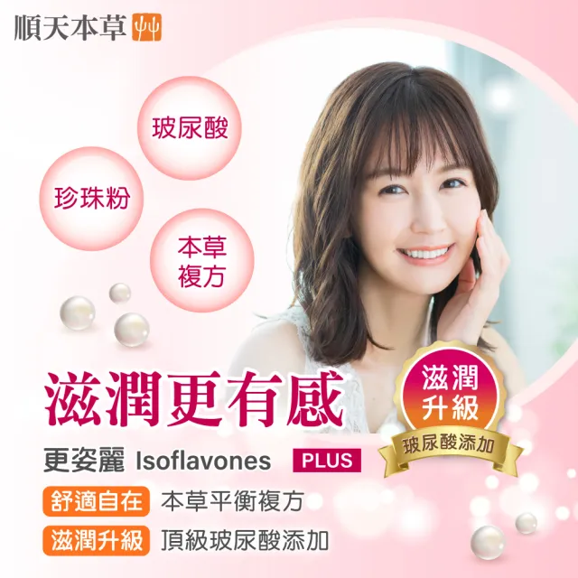 【順天本草】更姿麗膠囊-滋潤升級版(60顆/盒 熟齡保養 大豆異黃酮 珍珠粉 玻尿酸)