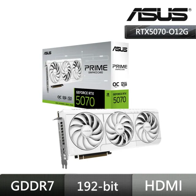 【ASUS 華碩】PRIME-RTX5070-O12G-WHITE 顯示卡+華碩 RYUJIN III 360 ARGB EXTREME 白龍神