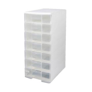 【SHUTER 樹德】七層 魔法收納力A4玲瓏盒 白櫃透明抽 /組 PC-1107W