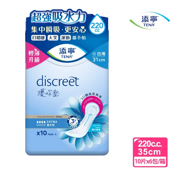 【添寧】護妳墊/防漏尿用 護墊 量多型(10片×6包/箱購)