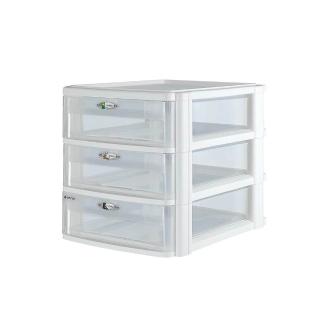 【SHUTER 樹德】三層 魔法收納力A4玲瓏盒 白櫃透明抽 /組 PC-2403