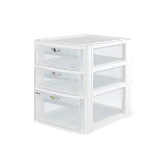 【SHUTER 樹德】三層 魔法收納力A4玲瓏盒 白櫃透明抽 /組 PC-2412