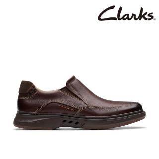 【Clarks】男鞋 Un Briley Step 真皮樂活百搭套入便鞋 正裝鞋 皮鞋 休閒鞋(紅褐色) (CLM79985C)