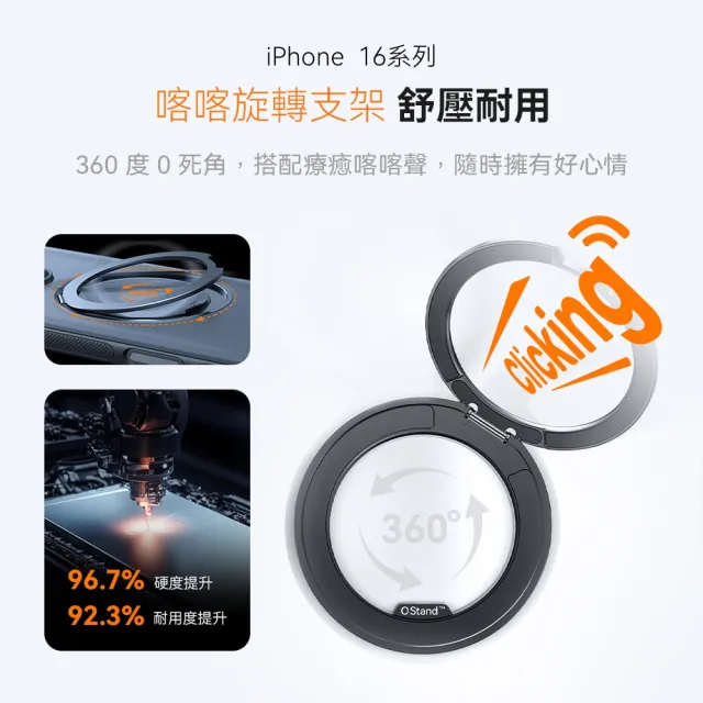 【TORRAS 圖拉斯】Ostand R Fitness MagSafe iPhone 16/17系列支架防摔手機殼(防摔再進化 相機按鍵全包覆)