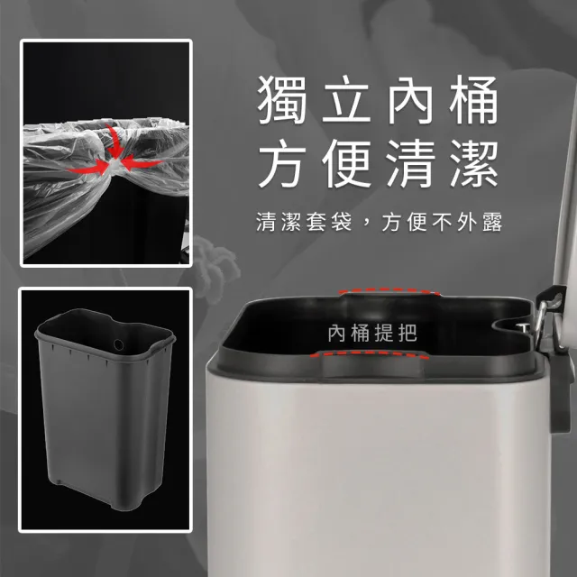 【H&K家居】日和緩降踏式垃圾桶12L