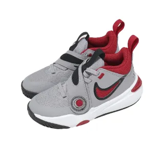 【NIKE 耐吉】籃球鞋 Team Hustle D 11 PS 中童 小朋友 灰紅 魔鬼氈  DV8994-006
