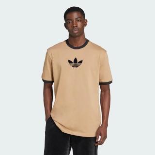 【adidas 愛迪達】Oversize Tee 男 T恤 運動上衣 休閒短袖 米 黑 亞版(JX1516)