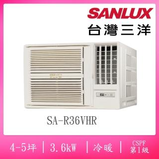 【SANLUX 台灣三洋】5-6坪R32一級變頻冷暖3.6KW右吹式窗型空調(SA-R36VHR)