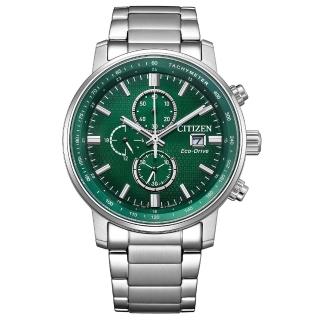 【CITIZEN 星辰】Chronograph 亞洲限定款 三眼計時光動能男錶/43mm 父親節 (CA0840-87X)