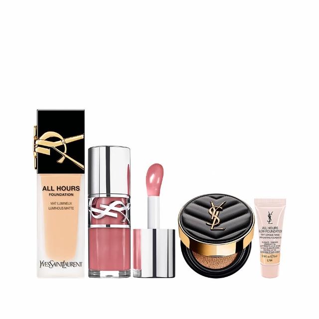 【YSL】官方直營 恆久完美持妝嫩唇彩妝組(午夜粉底+情挑誘光嫩唇凍)