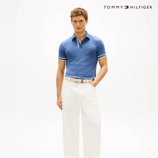 【TOMMY HILFIGER】官方旗艦館Monotype 袖口修身版型 Polo 衫_藍色