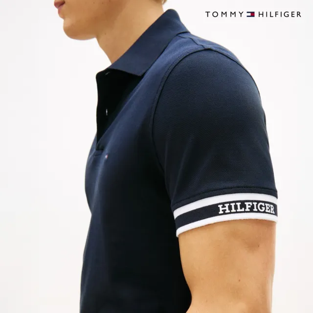 【TOMMY HILFIGER】官方旗艦館Monotype 袖口修身版型 Polo 衫_藍色