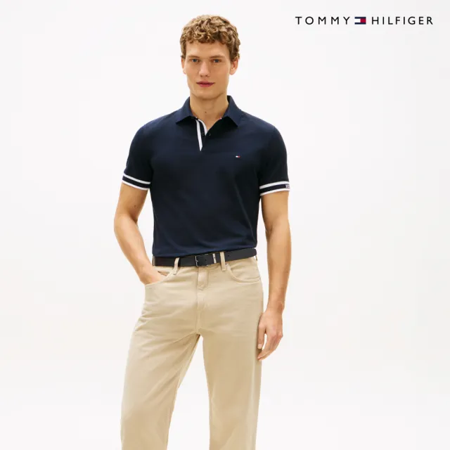 【TOMMY HILFIGER】官方旗艦館Monotype 袖口修身版型 Polo 衫_藍色