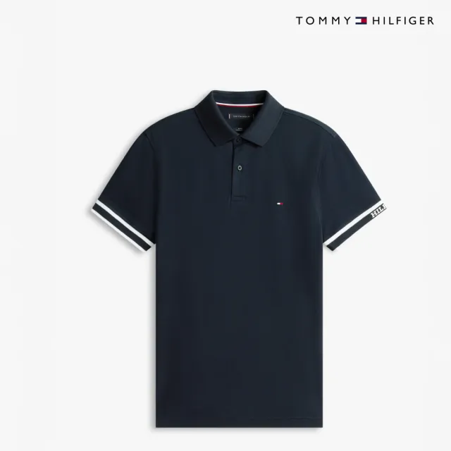 【TOMMY HILFIGER】官方旗艦館Monotype 袖口修身版型 Polo 衫_藍色