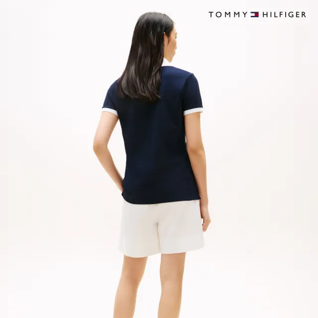 【TOMMY HILFIGER】官方旗艦館標誌刺繡開領 Polo 衫_藍色