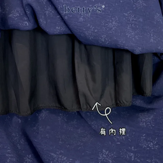 【betty’s 貝蒂思】滿版小碎花舒適氣質長裙(藍色)
