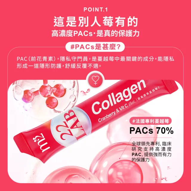 【m2 美度】超能膠原蔓越莓C 2盒組(10入/盒 孫藝珍代言.高濃度D-甘露糖.前花青素)