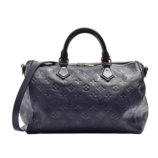 【Louis Vuitton 路易威登】LV M47186 經典Speedy Soft 30系列Monogram牛皮壓紋手提/肩背包(黑色)