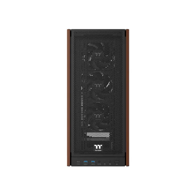 【Thermaltake 曜越】鋼煉 S370 WS 中直立式機殼 木紋 ATX•內建風扇X4 頂部支援360水冷排