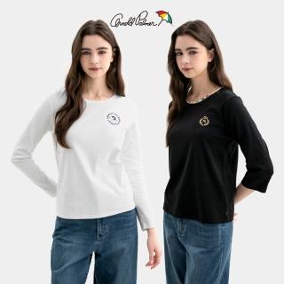 【Arnold Palmer 雨傘】女裝-刺繡LOGO長袖圓領T/針織衫/七分袖(多款多色)