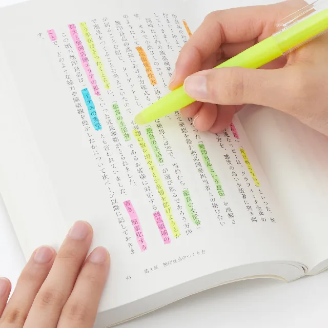【MUJI 無印良品】可擦螢光筆(黃/粉/藍/橘/綠)