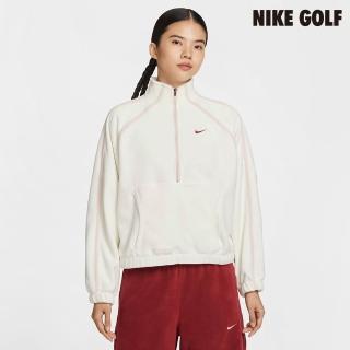 【NIKE GOLF】Nike 女款 Therma-FIT LNY 半長式拉鍊 Fleece 上衣 帆白色(IQ3836-133)
