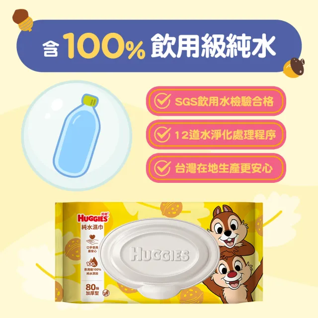 【HUGGIES 好奇】純水濕巾迪士尼加厚型70抽x16包 三眼怪/玩具總動員/奇奇蒂蒂加蓋80抽x12包