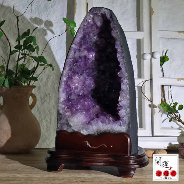 【開運方程式】巴西紫晶洞鈦晶方解石共生12kg(JU451紫水晶洞風水開運擺設)