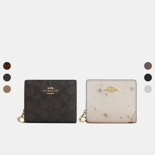 【COACH】蔻馳官方直營 經典Logo/花卉印花搭釦皮夾 錢包 短夾-多色任選(C2862/CW789)
