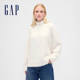 【GAP】女裝 立領毛衣-象牙白(848491)
